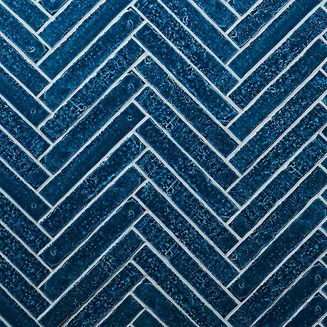 Sample-Wabi Sabi Sapphire Blue 1.5x9 Crackled Glossy Ceramic Tile