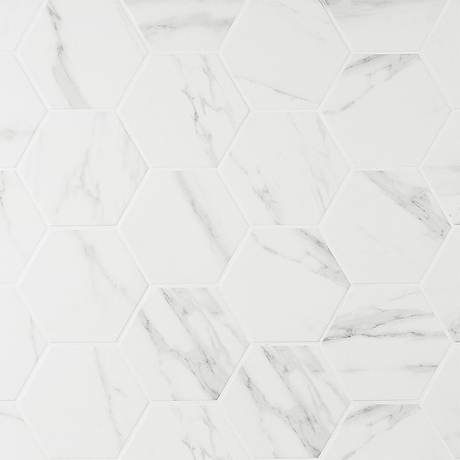 Amalfi Statuario White 6" Hexagon Matte Porcelain Tile