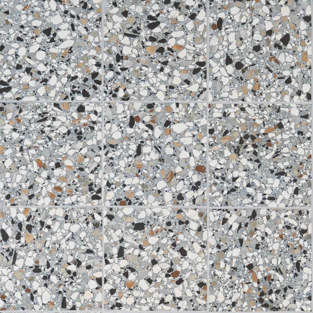 Chips Macro Azur Multicolor 8x8 Terrazzo Look Matte Porcelain Tile