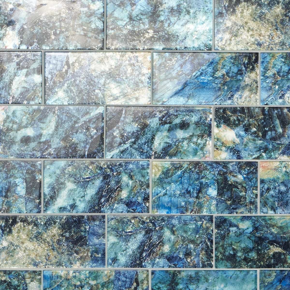 Gem Azul Blue 4x9 Polished Glass Tile