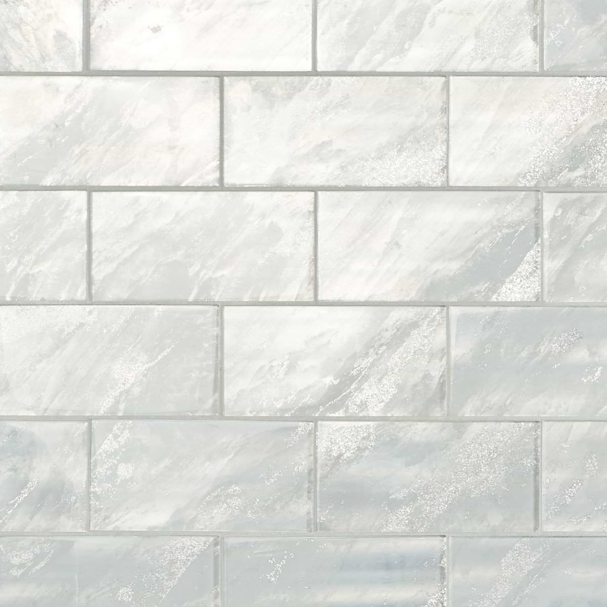 Gem Ice Gray Diamond 4x9 Polished Glass Tile