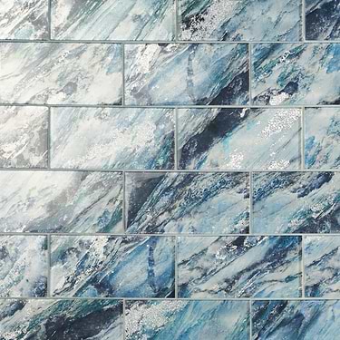 Gem Sapphire Blue 4x9 Polished Glass Subway Tile