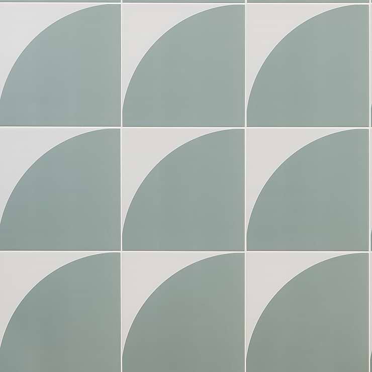 Stacy Garcia Maddox Deco Floor Mineral Green 8x8 Matte Porcelain Tile