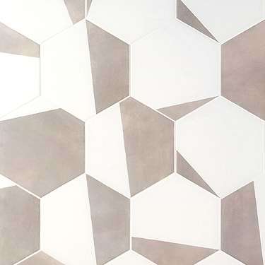 HexArt Pop Gris Gray 8" Hexagon Matte Porcelain Tile - Sample
