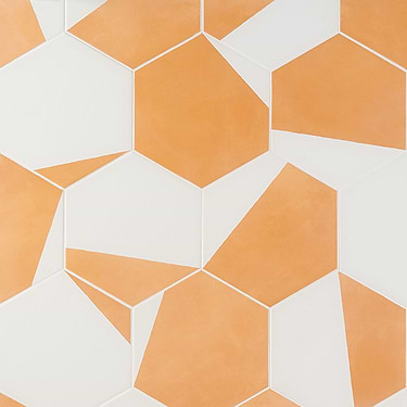 HexArt Pop Orange 8" Hexagon Matte Porcelain Tile - Sample