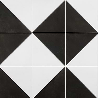 Art Geo Dos Charcoal Gray 8x8 Cement Look Matte Porcelain Tile by Elizabeth Sutton