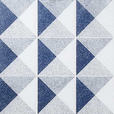 Art Geo  Terrazzo Deco Blue 8x8 Matte Porcelain Tile by Elizabeth Sutton