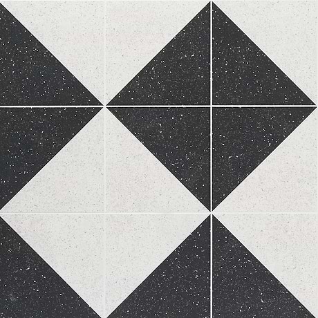 Art Geo Dos Charcoal Gray 8x8 Terrazzo Look Matte Porcelain Tile by Elizabeth Sutton