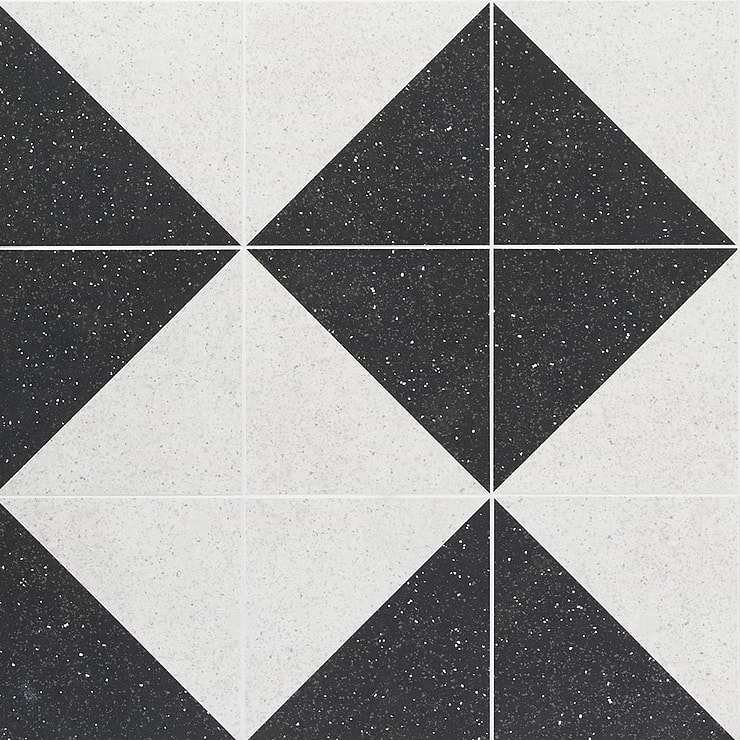 Art Geo Terrazzo Dos Charcoal Gray by Elizabeth Sutton 8x8 Matte Porcelain Tile: Pattern 2