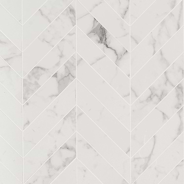 DreamStone Statuario Venato White 2x8 Chevron Polished Porcelain Mosaic