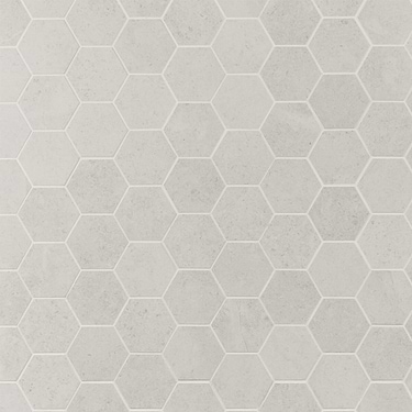 New Rock Perla White 3" Hexagon Matte Porcelain Mosiac - Sample