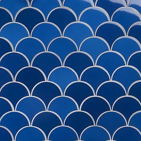 Highwater Turchese Blue 2x5 Fishscale Polished Ceramic Tile
