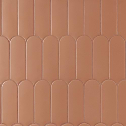 Parry Clay Terracotta Orange 3x8 Fishscale Matte Ceramic Wall Tile