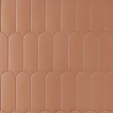 Parry Clay Terracotta Orange 3x8 Fishscale Matte Ceramic Tile