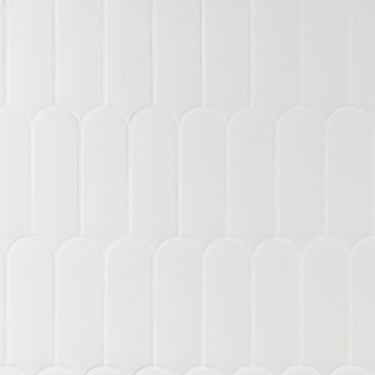 Parry White 3x8 Fishscale Matte Ceramic Tile - Sample