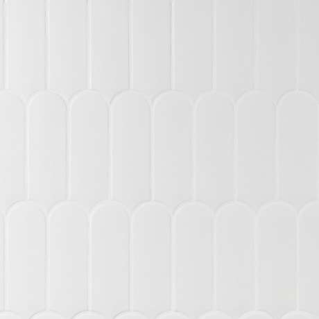 Parry White 3x8 Fishscale Matte Ceramic Tile