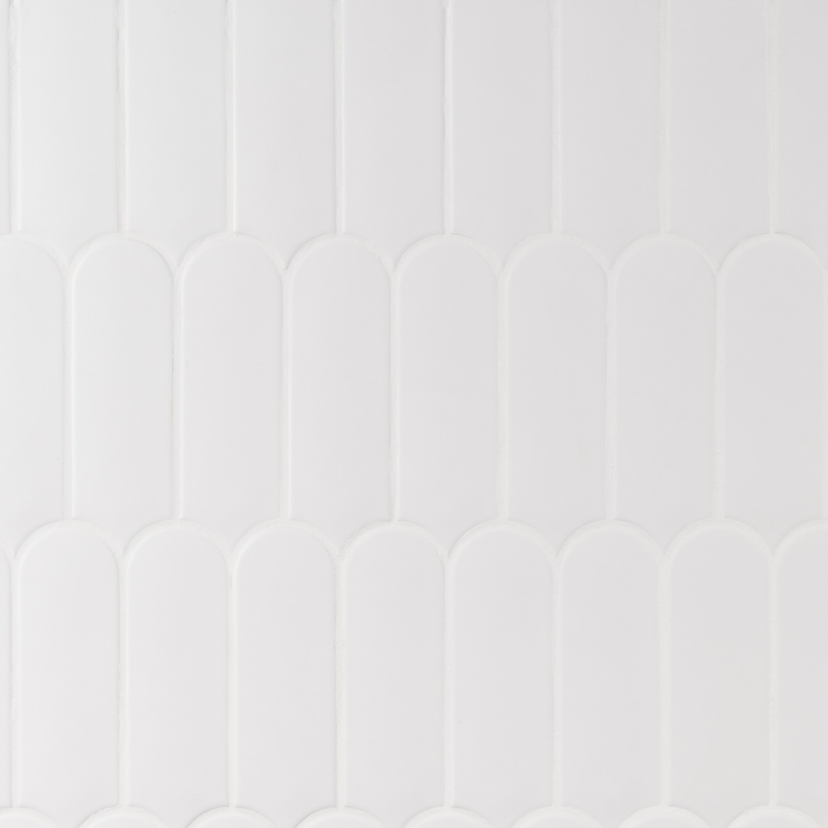 Parry White 3x8 Fishscale Matte Ceramic Wall Tile