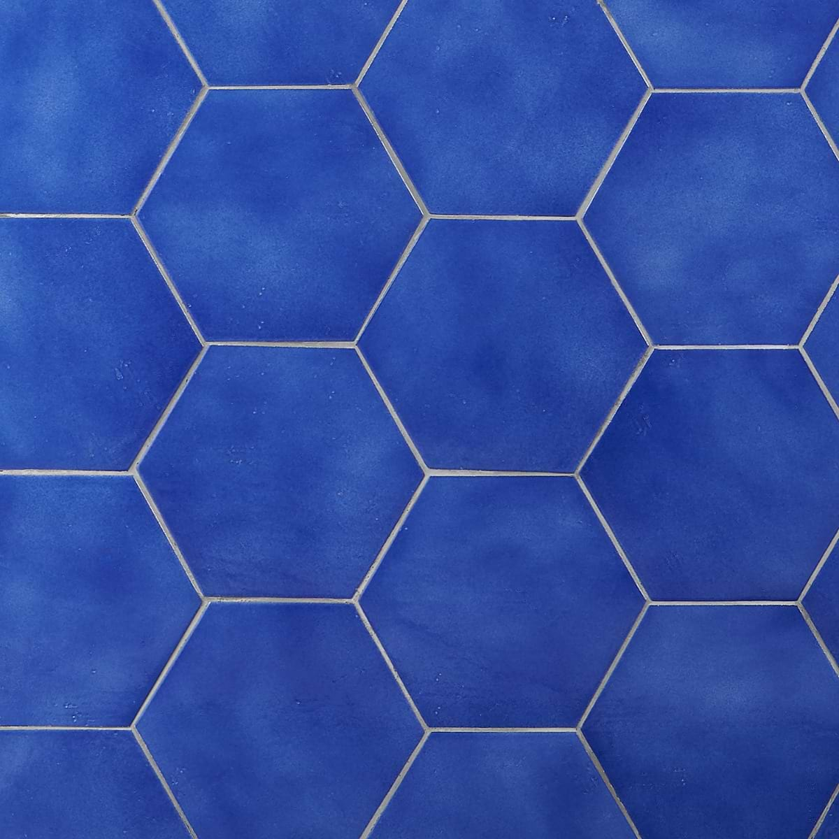 Cavallo Poseidon Blue 7" Hexagon Glossy Porcelain Tile