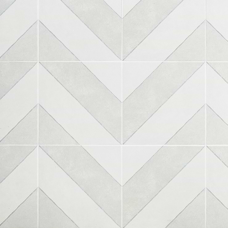 Auteur Diagonals Chevron Ash Gray 9x9 Matte Porcelain Tile