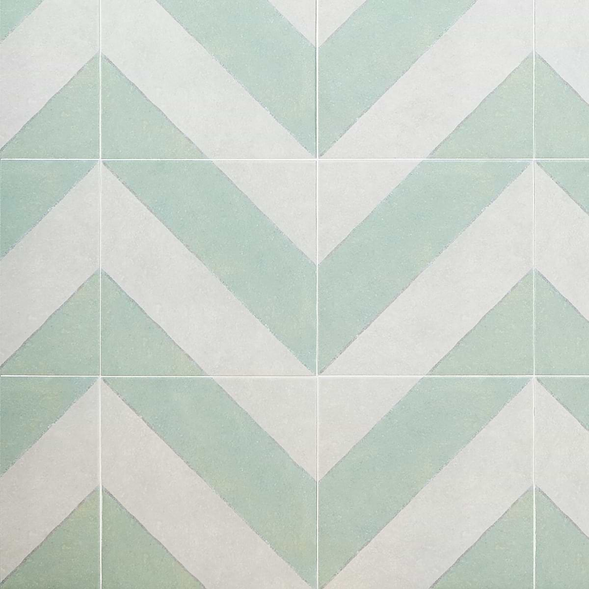 Auteur Chevron Sage Green 9x9 Matte Porcelain Tile