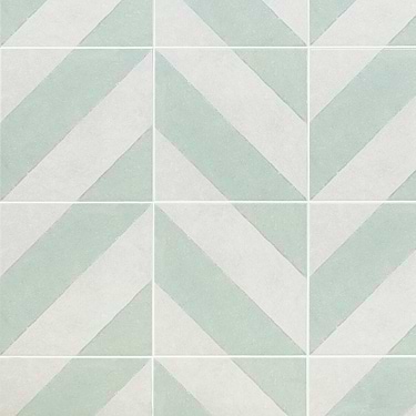 Auteur Chevron-Offset Sage Green 9x9 Matte Porcelain Tile