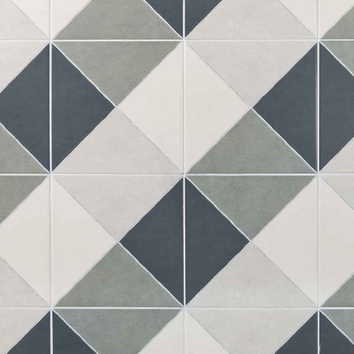 Auteur Plaid Navy Blue 9x9 Matte Porcelain Tile