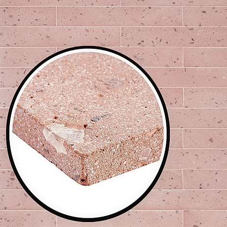 Sample-Mancala Blush Pink 3x16 Matte Terrazzo Tile 