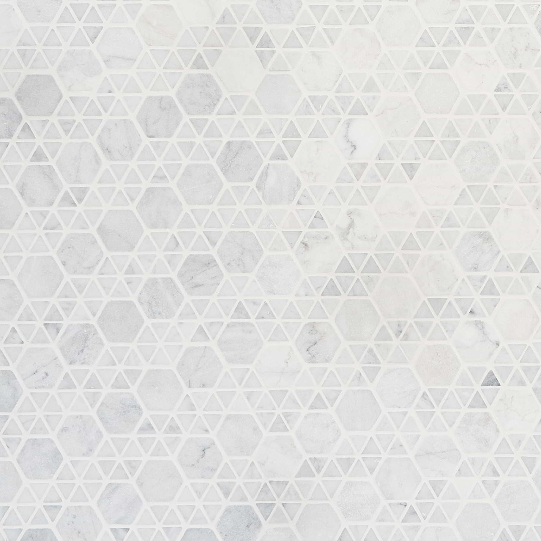 Aspekt Carrara Hexagon White Marble Honed Mosaic Tile