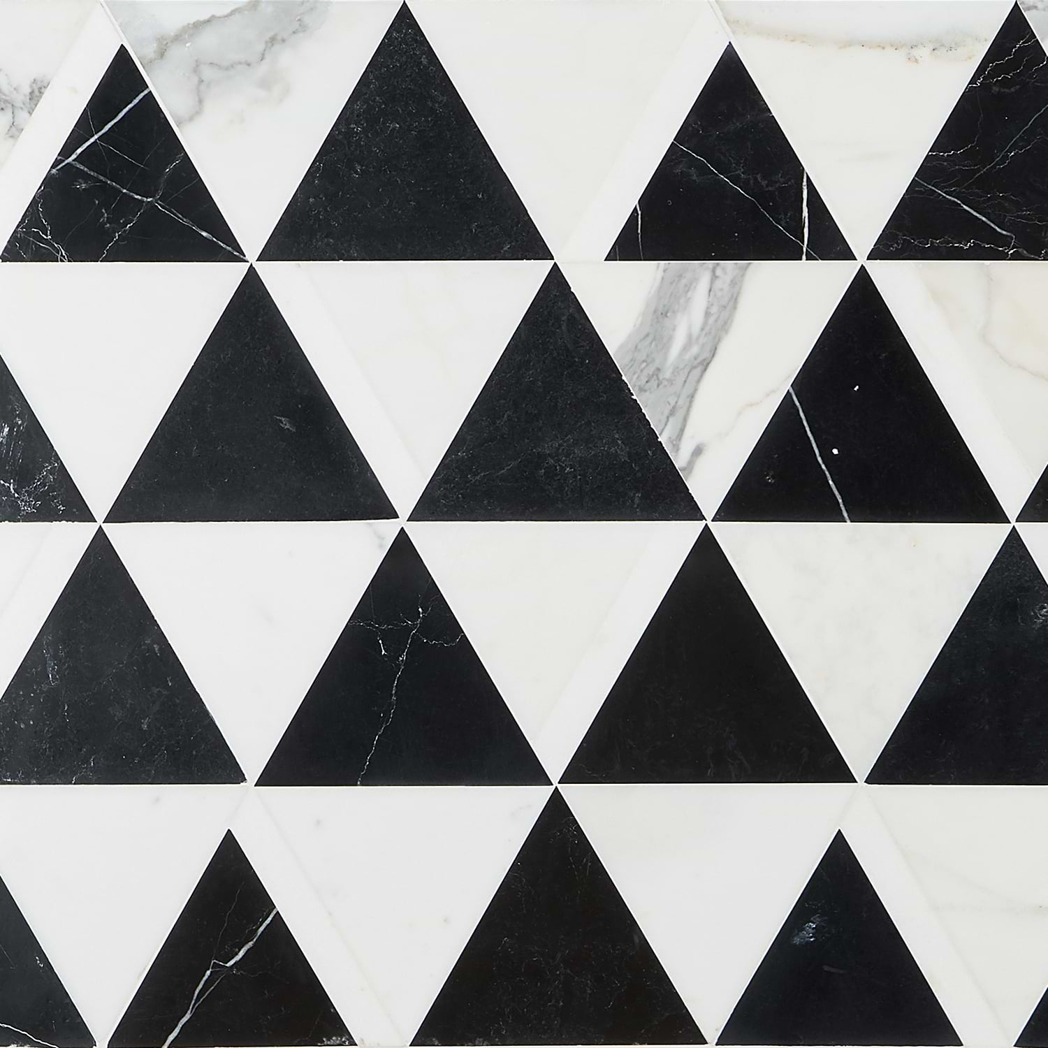 Tres Gris Nero 6x7 Polished Marble Mosaic Tile