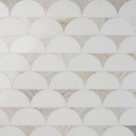 Sample-Moonrise Sabbia Beige Polished Marble Waterjet Mosaic Tile