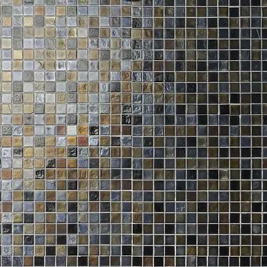 Ohana Black Bronze 1x1 Polished Glass Mosaic
