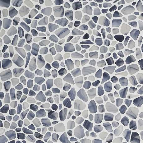 Riverglass Blue Frosted Glass Mosaic Tile 