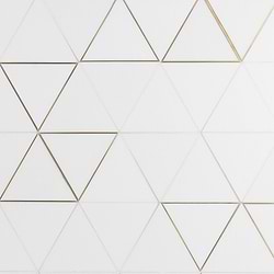 Verin Thassos Polished Marble and Brass 6x6 Mosaic Tile