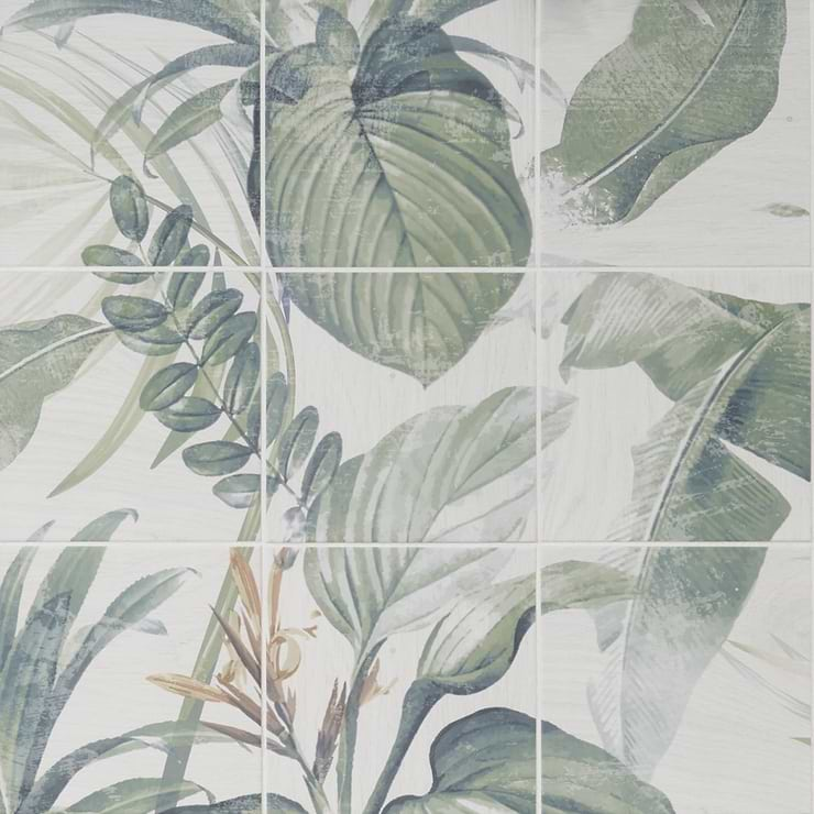 Angela Harris Wilder Spring Leaves Mural 8x8 Matte Porcelain Tile