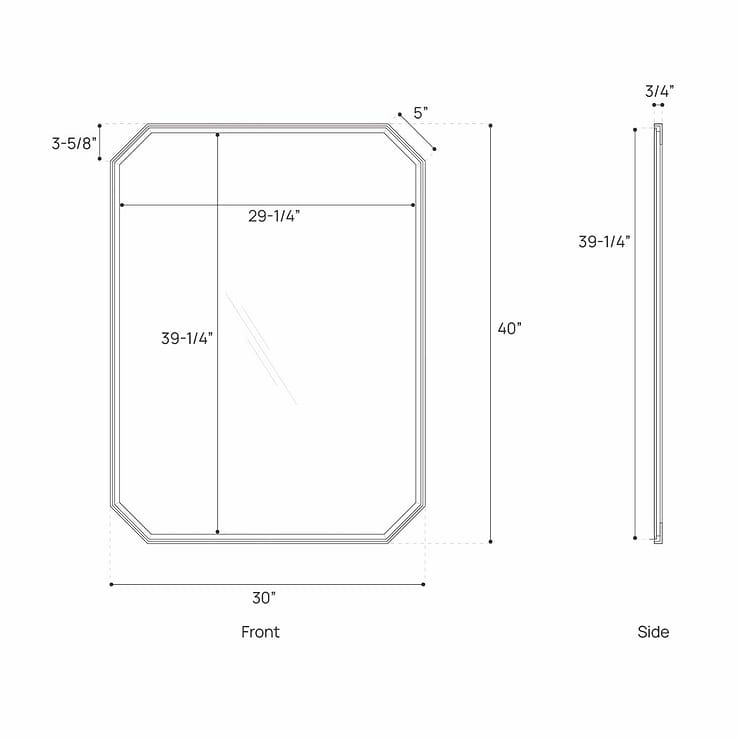 James Martin Vanities Rohe Champagne Brass 30x40" Octagonal Mirror