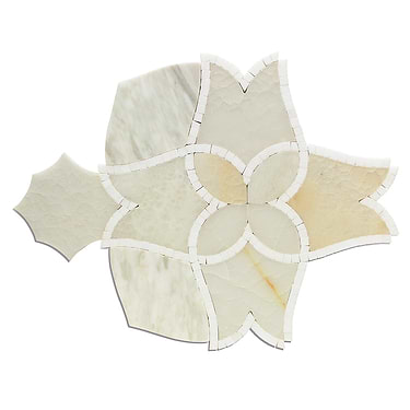Elysian Onyx White Polished Marble Mosaic