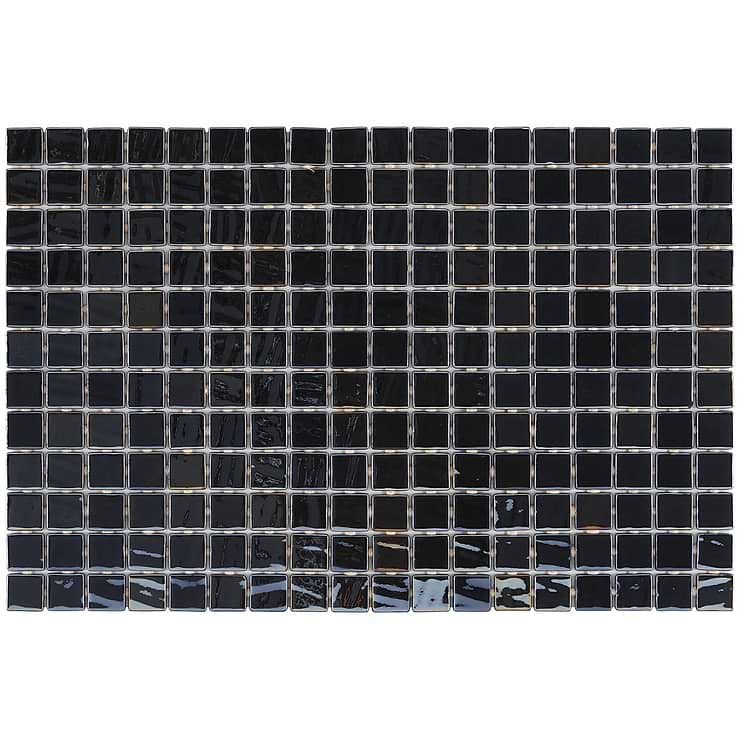 Swim Twilight Black Sky 1x1 Polished Glass Mosaic Tile