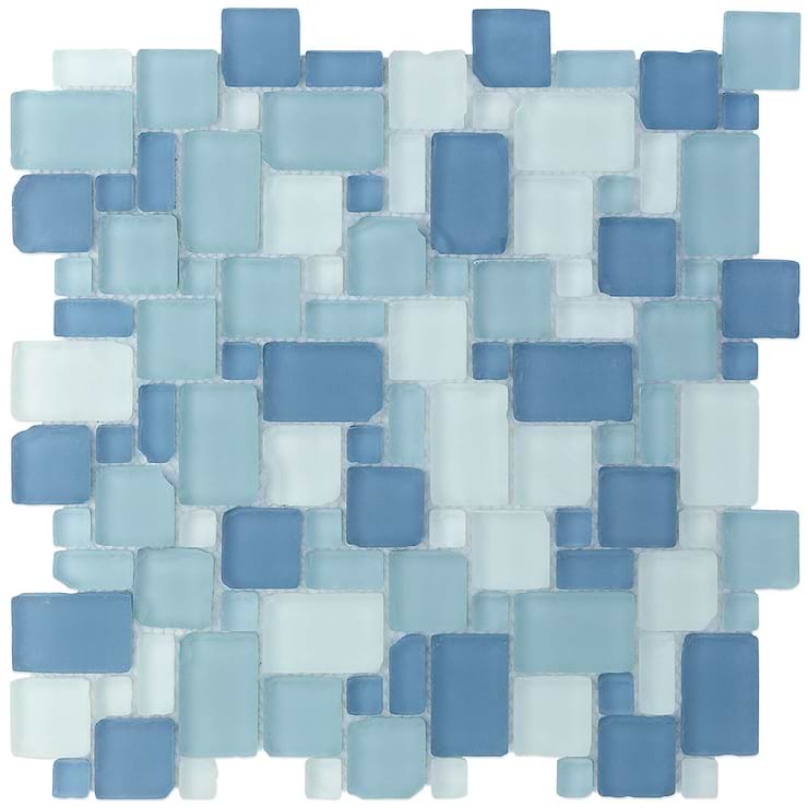Coastal Seaside French Pattern Beached Frosted Glass Tile