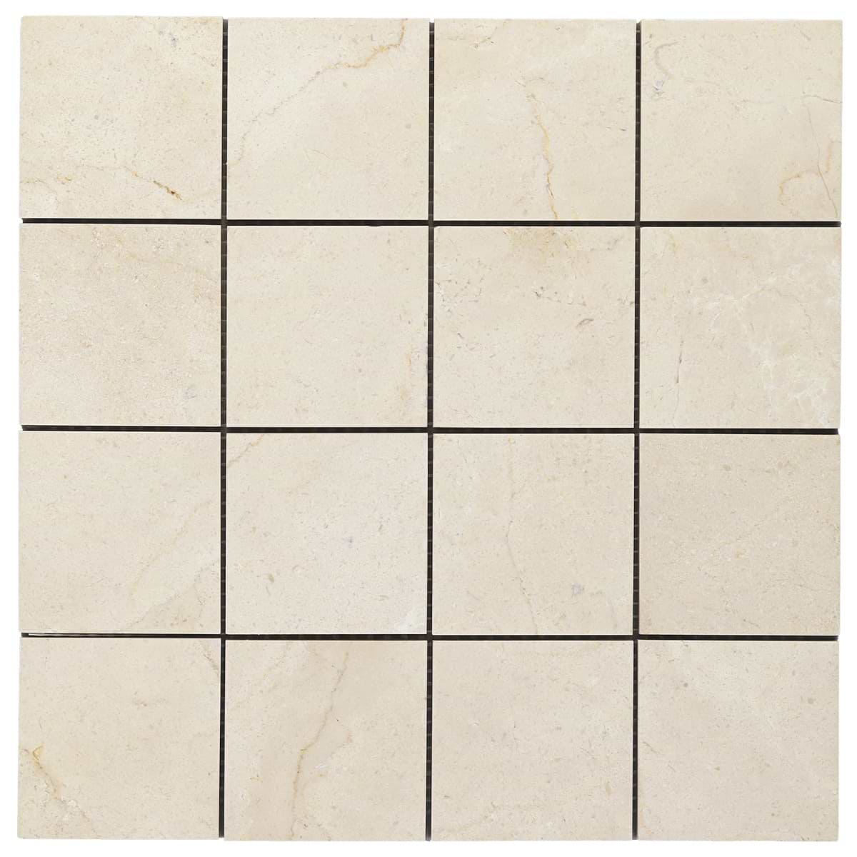 Crema Marfil Beige 3x3 Honed Mosaic Tile