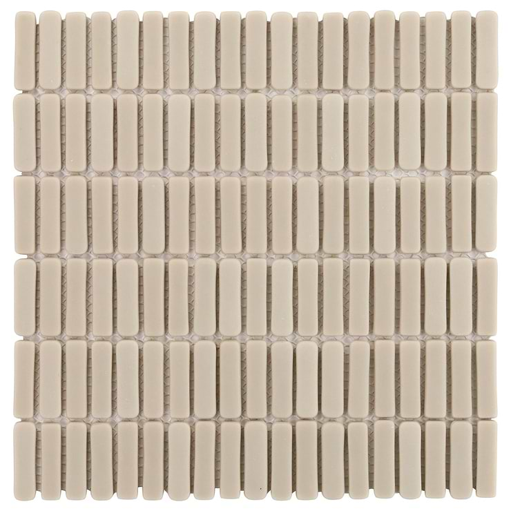 Venini Beige 1/2" x 2" Mini Brick Frosted Glass Mosaic Tile