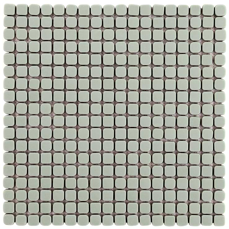 Venini Sage Green 1/2" Mini Square Frosted Glass Mosaic Tile