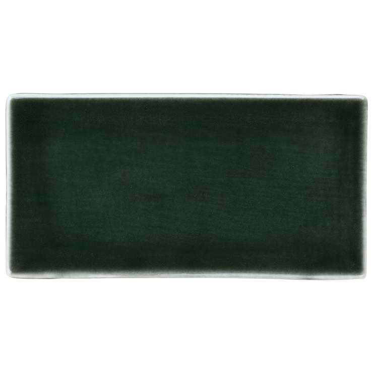 Nabi Subway Deep Emerald Green 3x6 Crackled Glossy Glass Tile