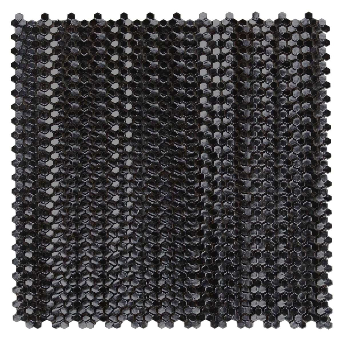 Sound Echo 3D Black Resin Mosaic Tile