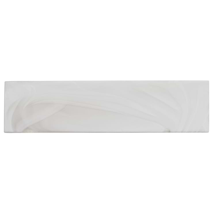 Alisa Cloud White 3x12 Frosted Subway Glass Tile