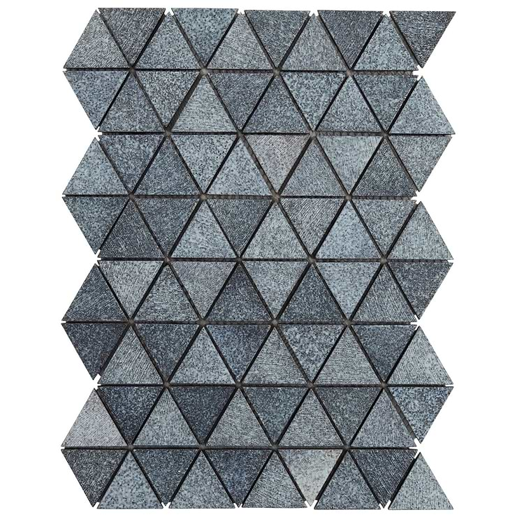 Bushwick Blue 2" Triangle Glossy Lava Stone Mosaic Tile