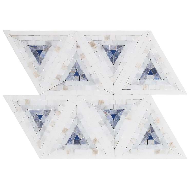 Ako Azul Blue 5" Triangle Marble Micro Mosaic Tile