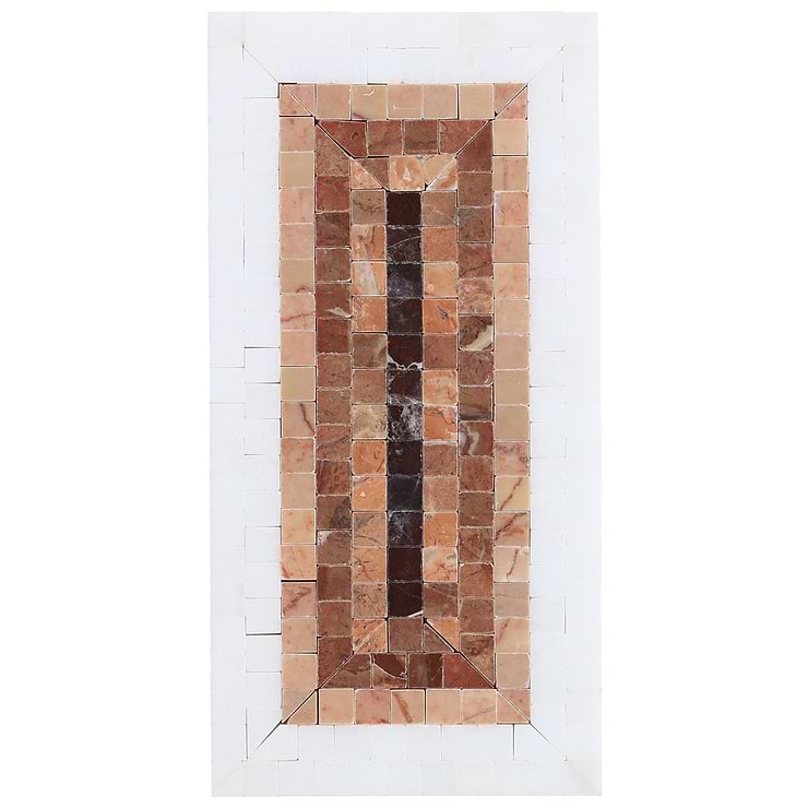 Ako Terracotta Rosa 4x9 Rectangle Marble Micro Mosaic Tile