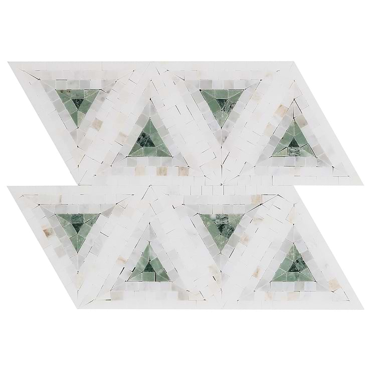 Ako Verde Green 5" Triangle Marble Micro Mosaic Tile