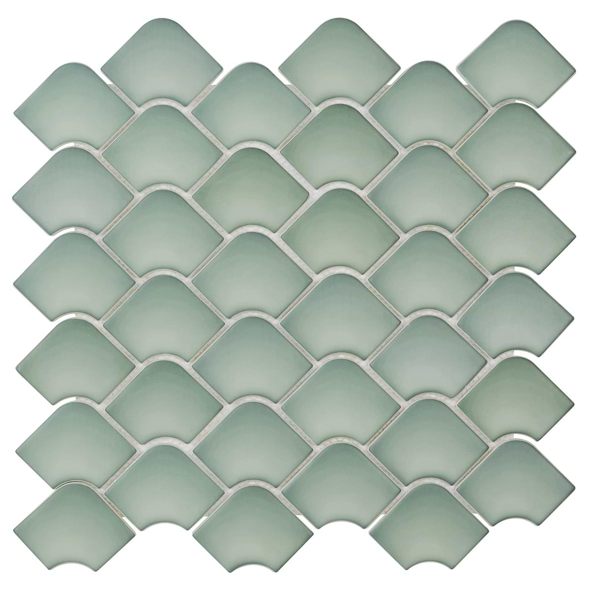 Suki Green 2x3 Fishscale Matte Glass Mosaic Tile