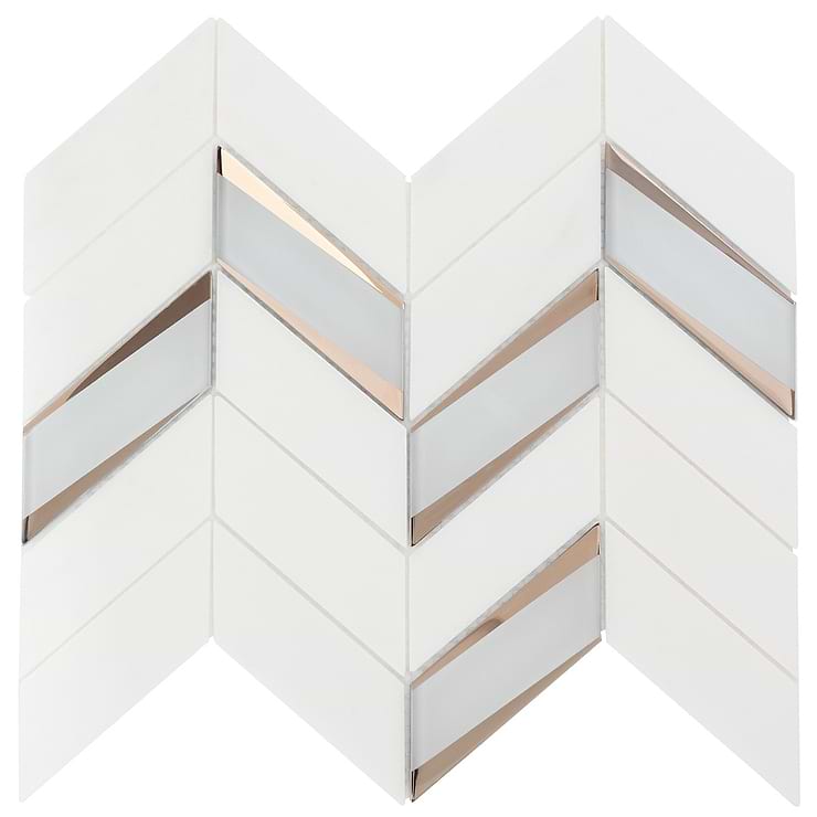 Kasol Golden 2x4 Marble and Mirrored Glass Polished Mosaic Tile